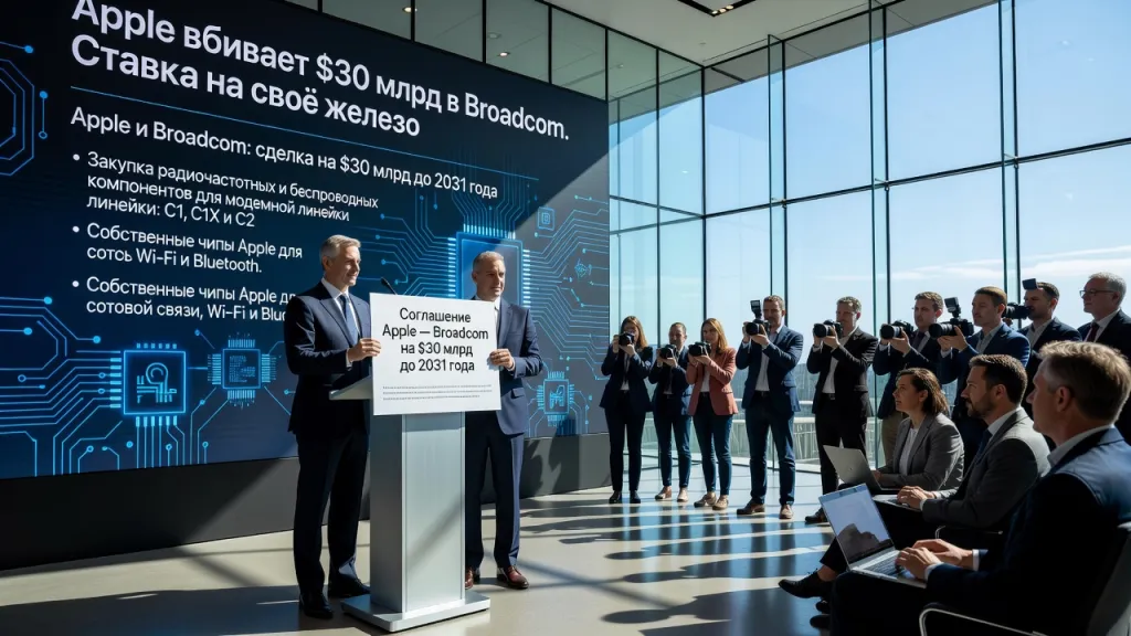 Apple вбивает $30 млрд в Broadcom. Ставка на своё железо